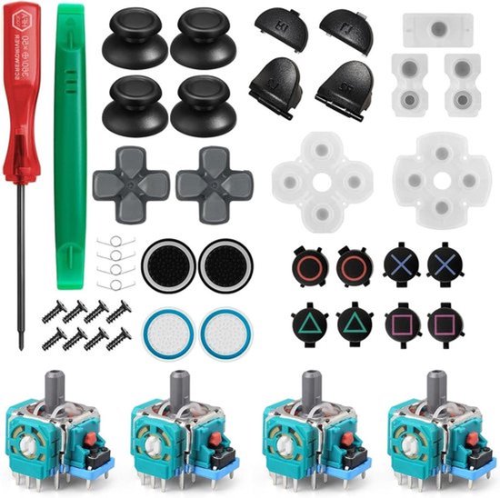 Controller Thumbsticks Vervangset voor PS4 - Inclusief L1, R1, L2, R2 Triggers, Springs en Conductieve Rubber Pads — afbeelding 2