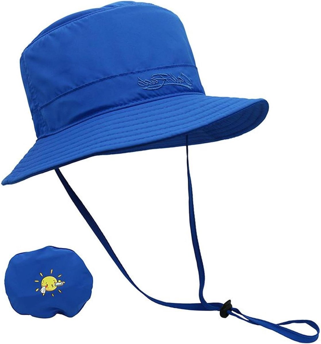 Kinder Zonnehoed - Baby Zonnekap - Bescherming Tegen Zon - Verstelbaar Kinbandje - 3-8 Jaar - Blauw