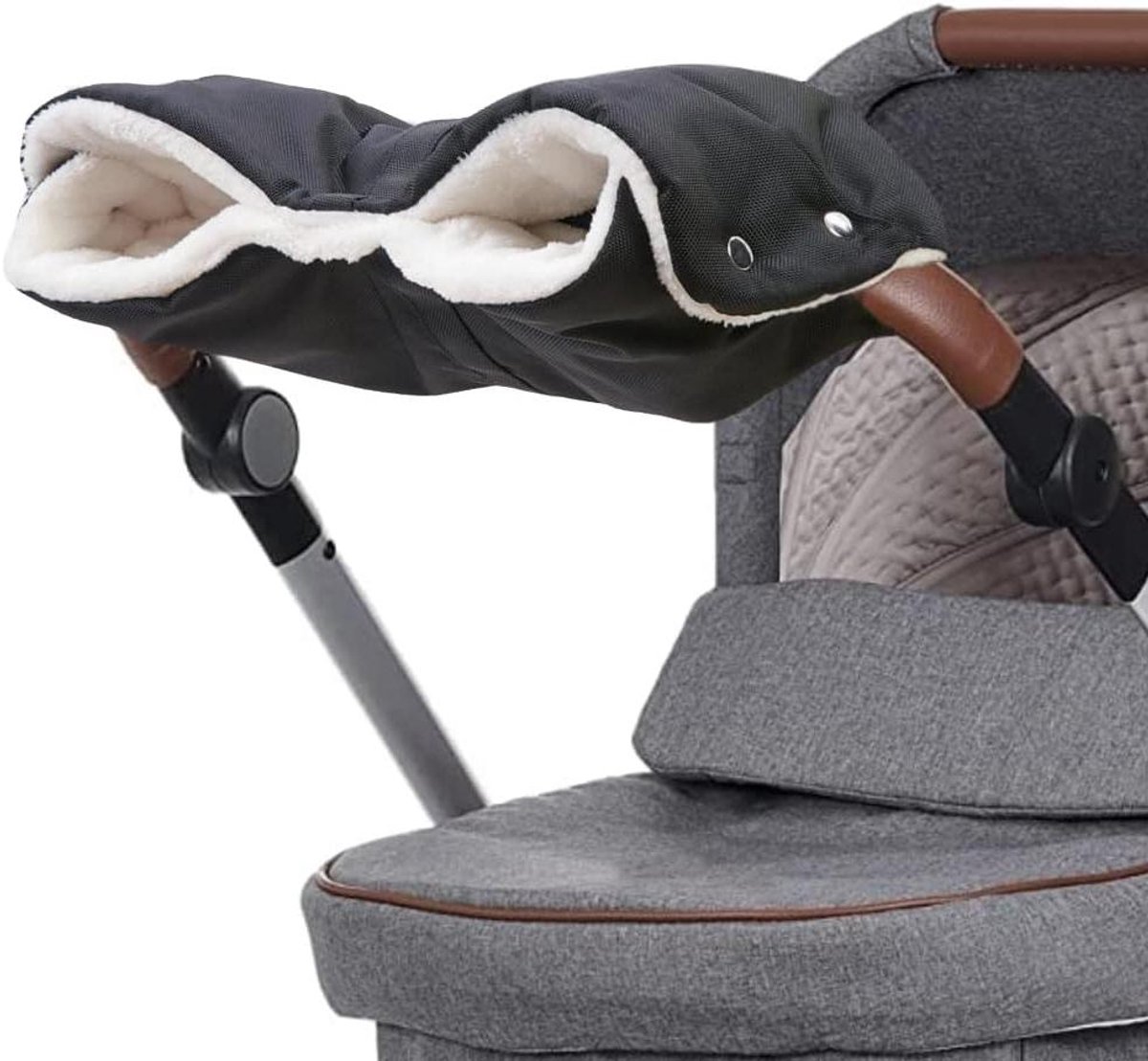Kinderwagen Handwarmer - Buggy Mof - Wandelen met Baby - Waterdicht en Winddicht - 53 x 25 cm - Zwart