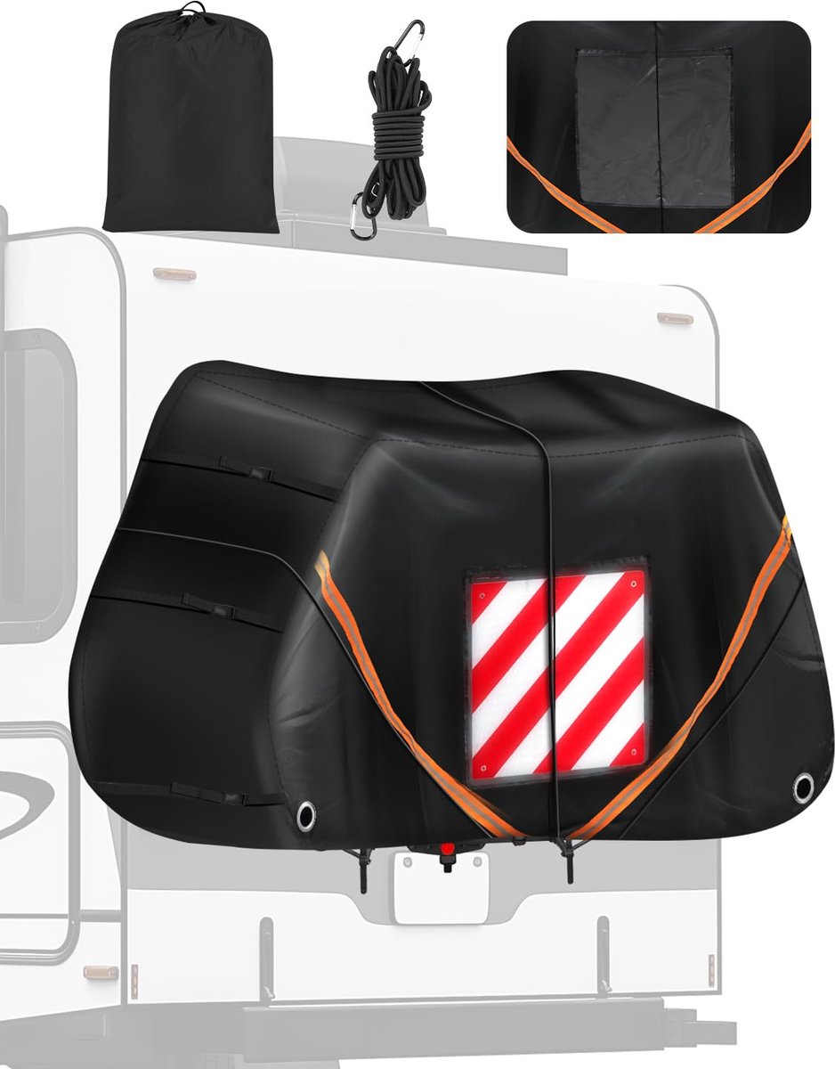3 Fietsen Covers Outdoor Opslag Fiets Cover Waterdichte Fiets Covers voor Transport 3 Fietsen 420D Oxford Heavy Duty voor Camper Caravan Auto Hitch Reizen Camping