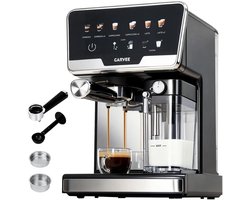 Joorly Espressomachine - Met Automatische Melkopschuimer - Zelfreinigende Functie - 1450W - 6 Programma's - Espresso/cappuccino/latte - 20 Bar - Zwart