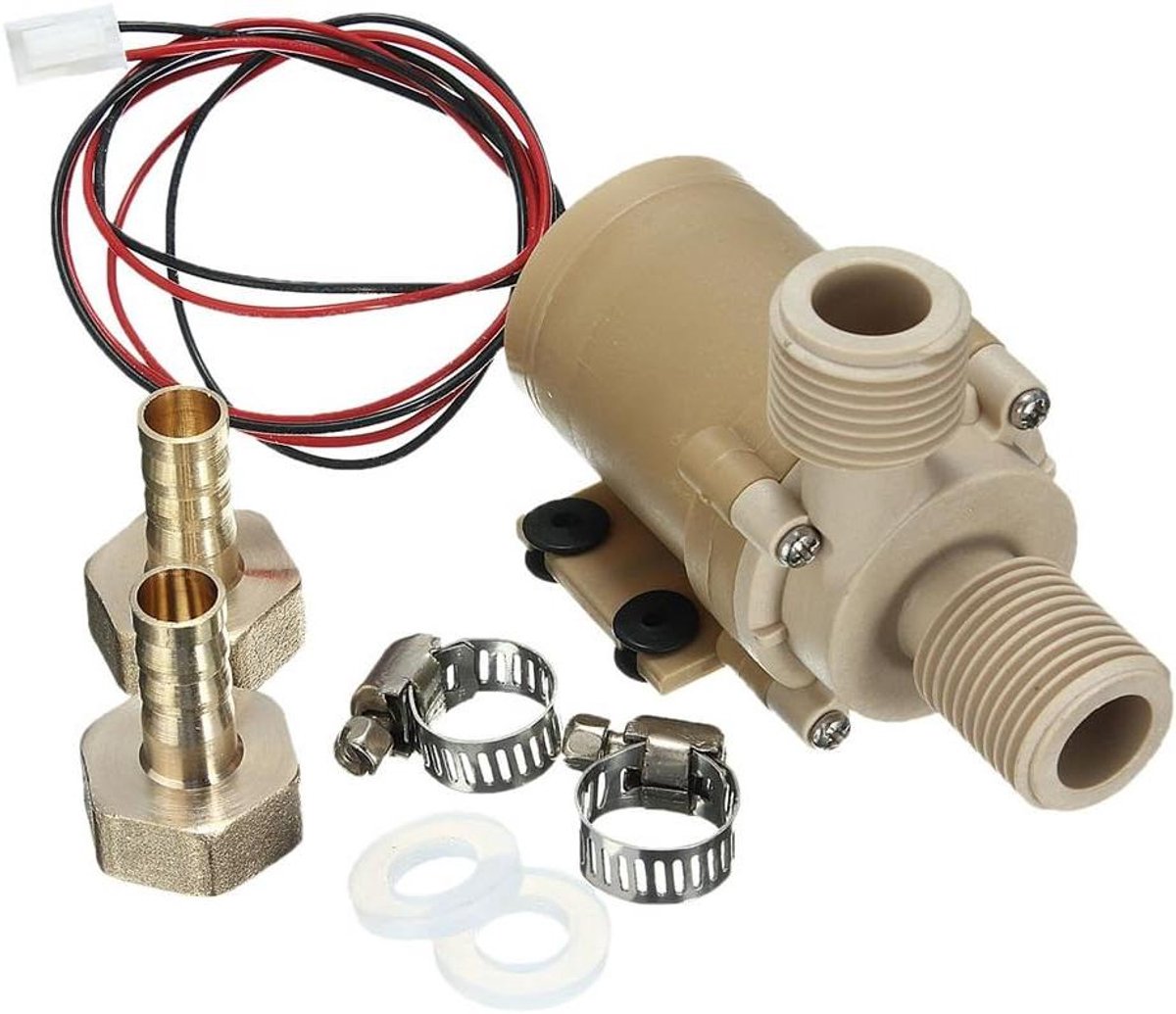Waterpomp Circulatie - Warmtepomp Pomp - Zonneboiler Verwarming - Keramische Pompkern - 12 Volt - Messing