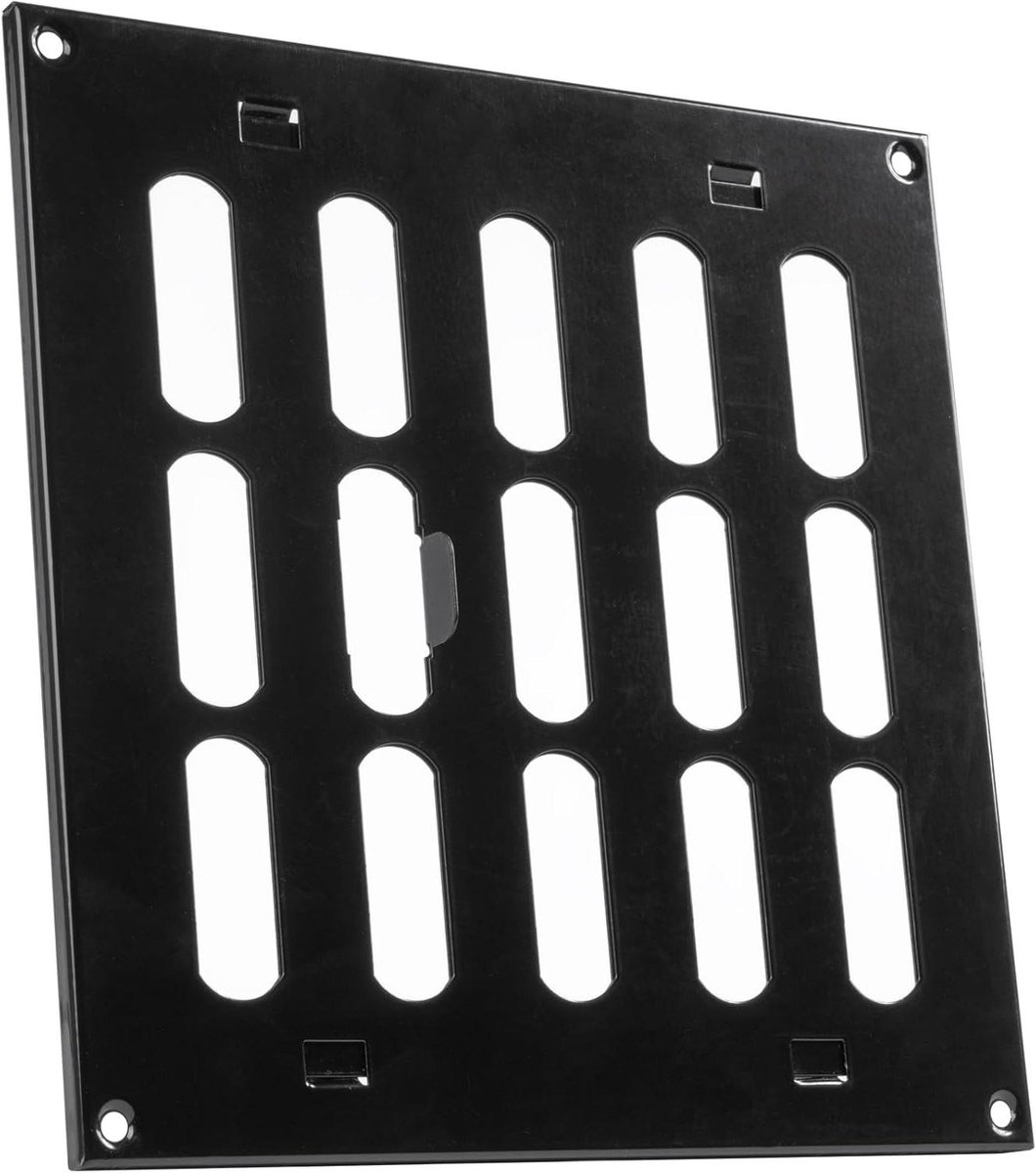 Ventilatierooster - Luchtuitlaat Rooster - Luchtstroom Regelen - Verstelbare Luchtstroom - 200 x 200 mm - Zwart