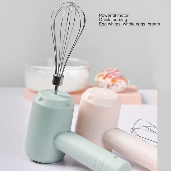 Elektrische Handmixer - Draadloze Mixer - Bakken en Mixen - Automatische Mixfunctie - 20 Watt - Lichtblauw — afbeelding 4