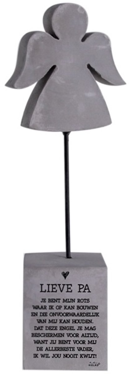 Betonnen Engel Decoratie met Tekst "Lieve Pa" – 25 cm – Herdenkingsengel – Cadeau voor Vader