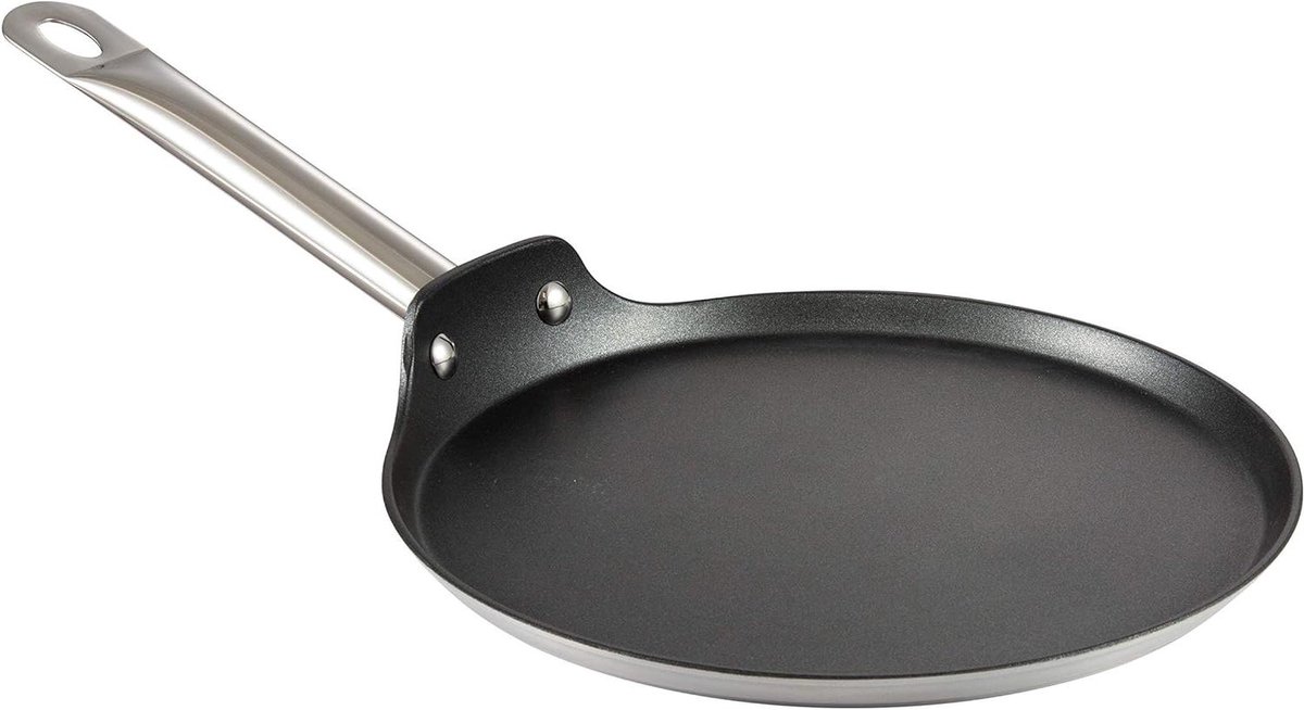 Pannenkoekenpan - Koekenpan Koekepan - Pannenkoeken Bakken - Laag Randontwerp - 26 cm - RVS