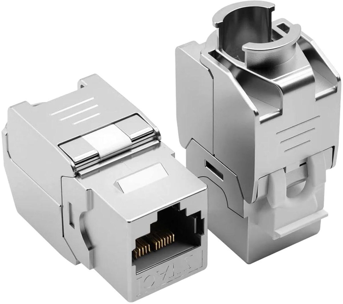 CAT 7 Keystone Module - RJ45 Bus LAN - Netwerk Verbindingen - Gereedschapsloze Installatie - AWG 22-24 - Zilver