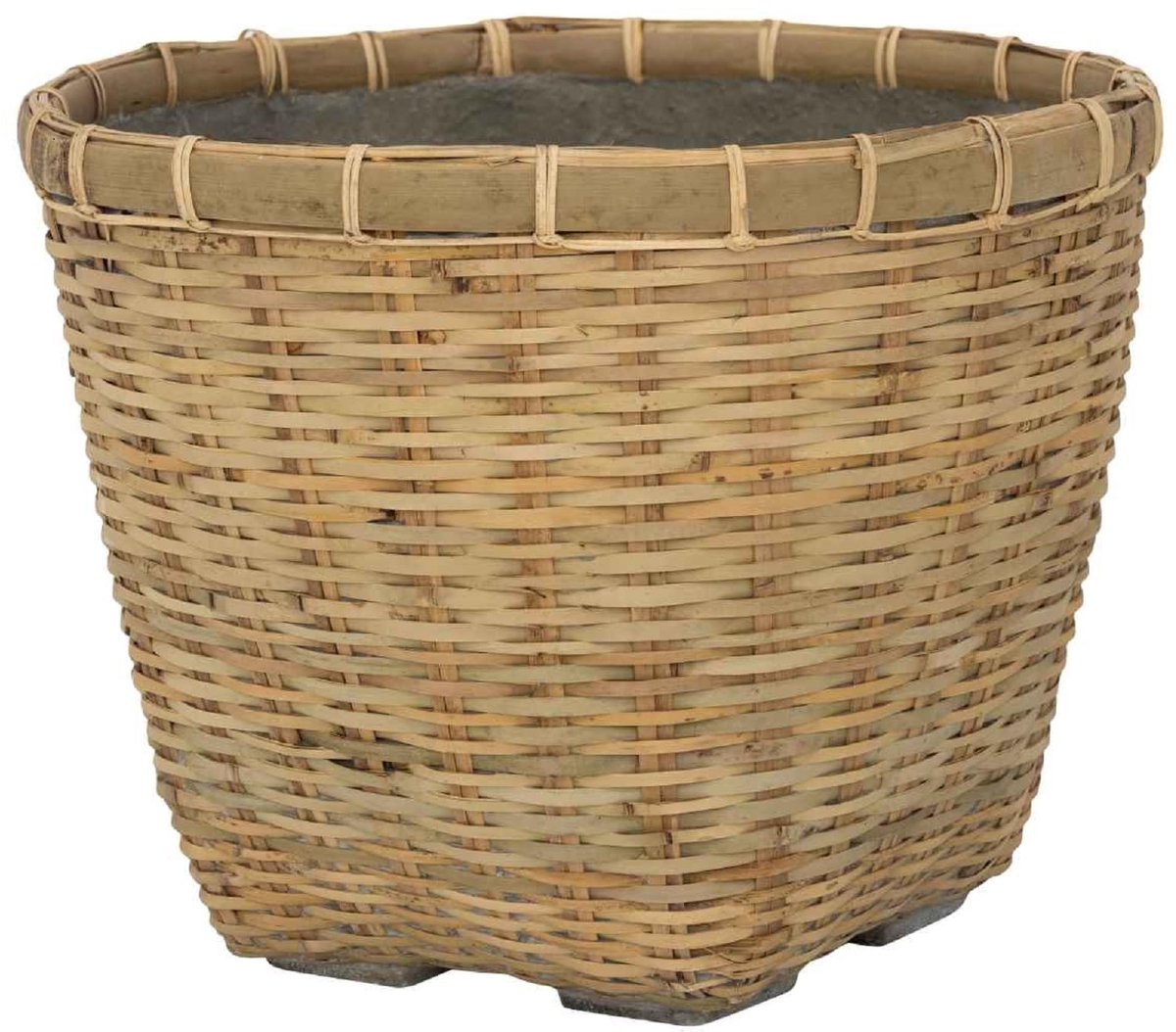 Pots Bloempot Plantenbak Cement Bamboe Beige D 40 cm H 32,5 cm