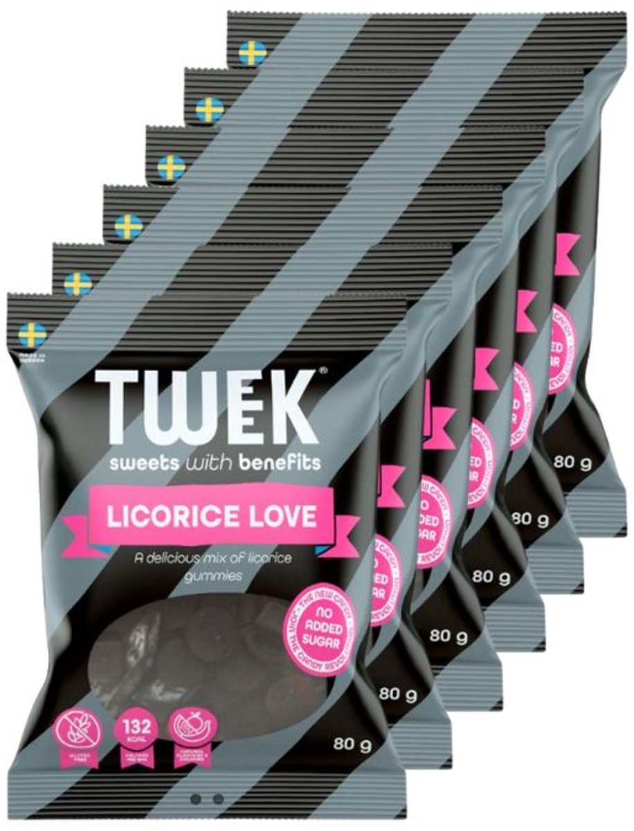 TWEEK | Sweets | Licorice Love | 6 Stuks | 6 x 80 gram