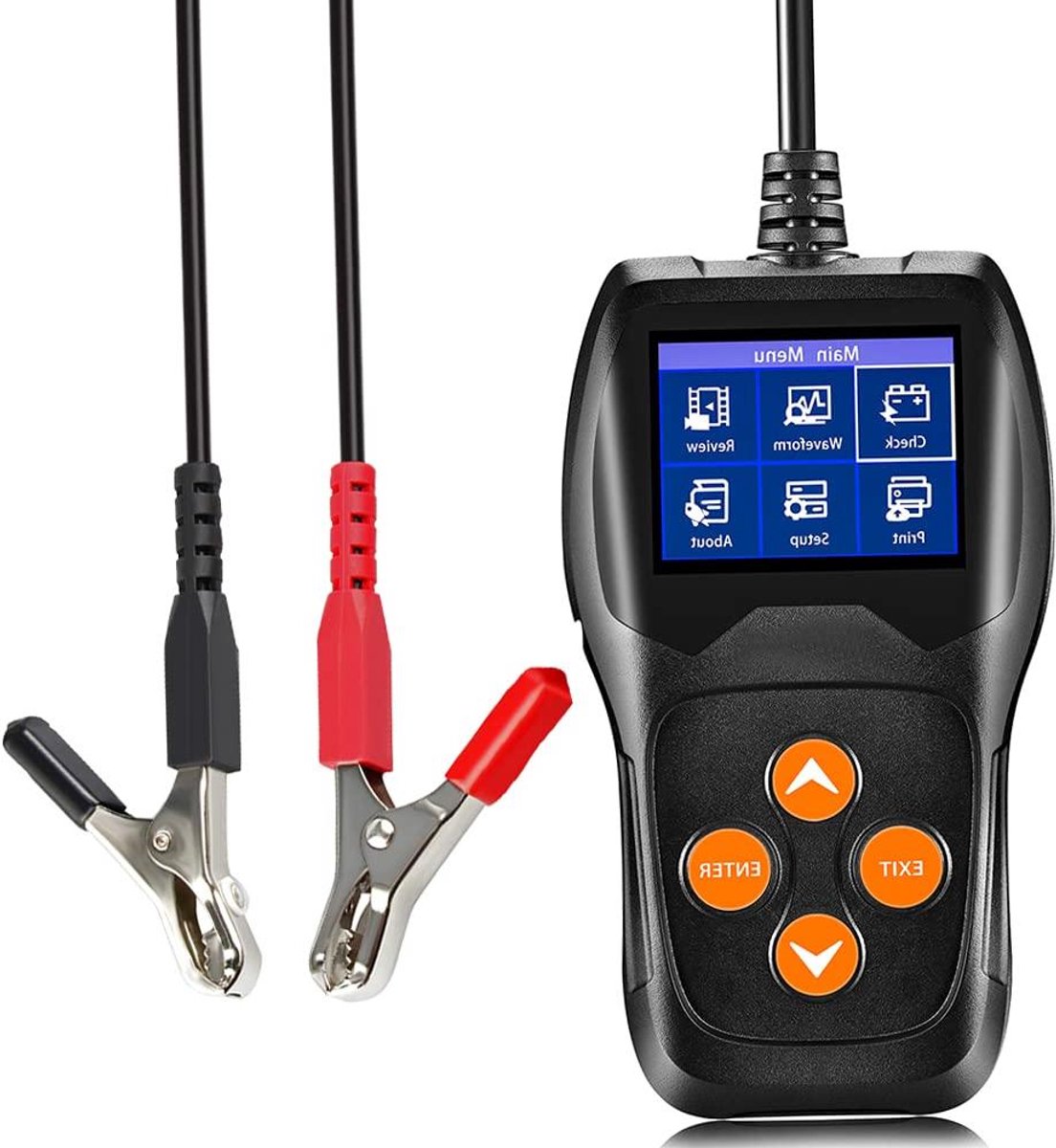 Auto Accutester - Batterij Analysator - Voertuig Onderhoud - Real-time Golfvorm - 100-2000 CCA - Zwart