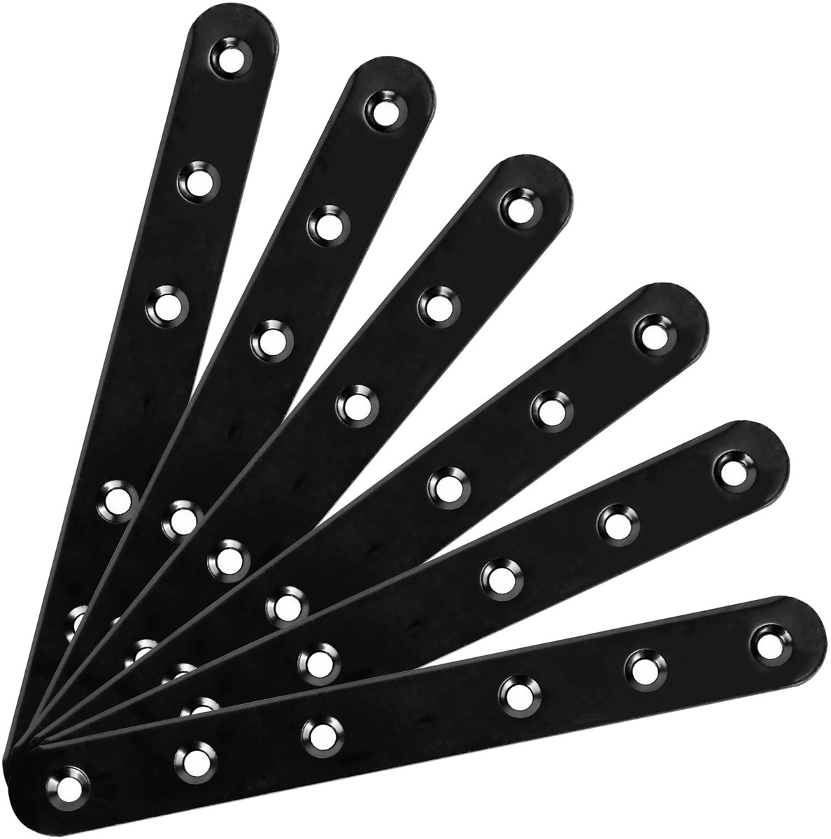 hoekbeugel, zwart, 6 stuks, hoekhouders, metalen plaat, verbindingen, hoekhoek, gatplaat, platte hoekhouder voor reparatie, houten plank, tafel, stoel