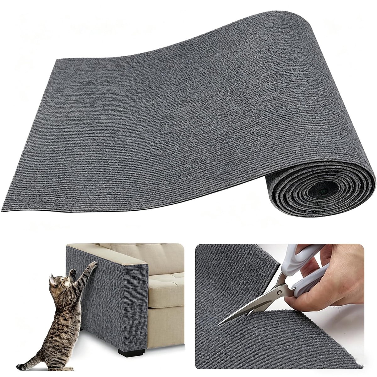 zelfklevend krabtapijt kat muur krasbescherming bank kattenbescherming kattenkrabmat tapijt bedekt 60 x 200 cm kat bank bescherming van DIY kat klauwen kattentapijt (donkerblauw, 60 x 200 cm)