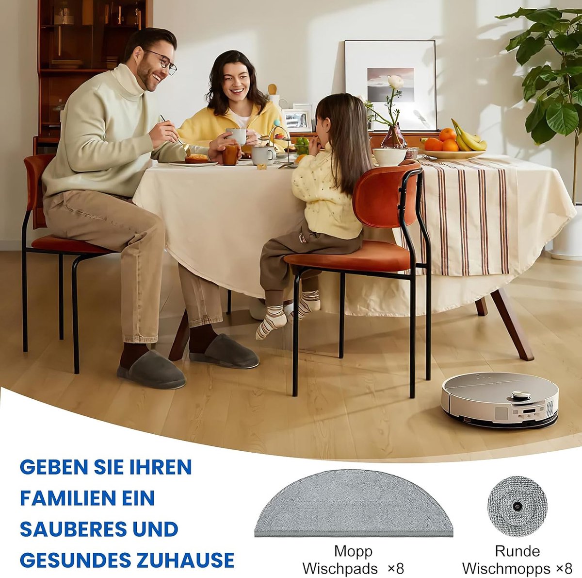 Reserveonderdelen voor Roborock Saros 10 dweilrobot, wasbare microvezel dweilpaccessoires, herbruikbare mop met 1 schroevendraaier (8 dweilpads + 8 ronde dweils) – foto 5