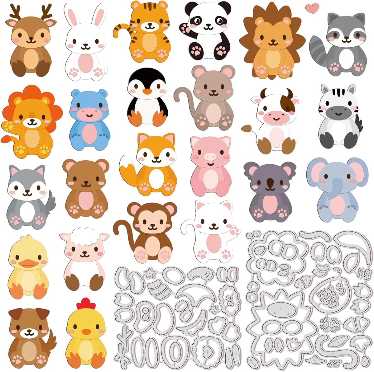DIY Dieren Snijden Dies Set Metalen Die Snijders voor Kaarten Maken Kleine Dieren Embossing voor Scrapbooking Kerst Instructie Inbegrepen