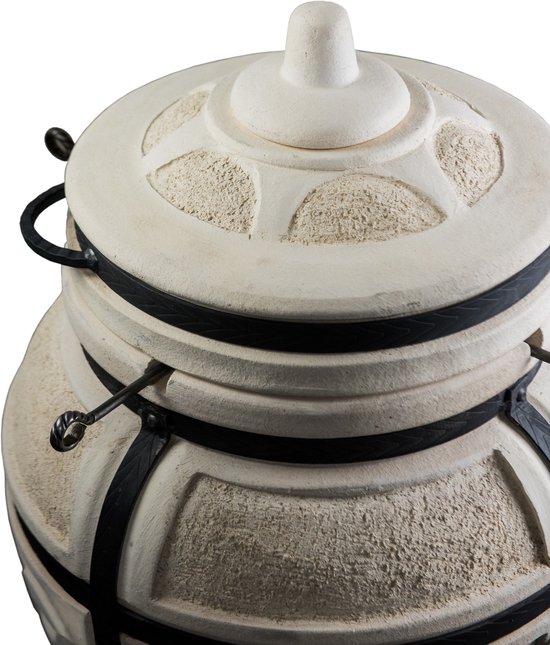 Tandoor Esaul – Keramische houtgestookte buitenoven, verticale Kamado voor vlees, groenten en brood – Met 8 XL-spiesen & accessoires – 5 cm dikke wanden voor perfecte warmteopslag – 82 cm – 100 kg - 55L *** Met beschermhoes — afbeelding 4