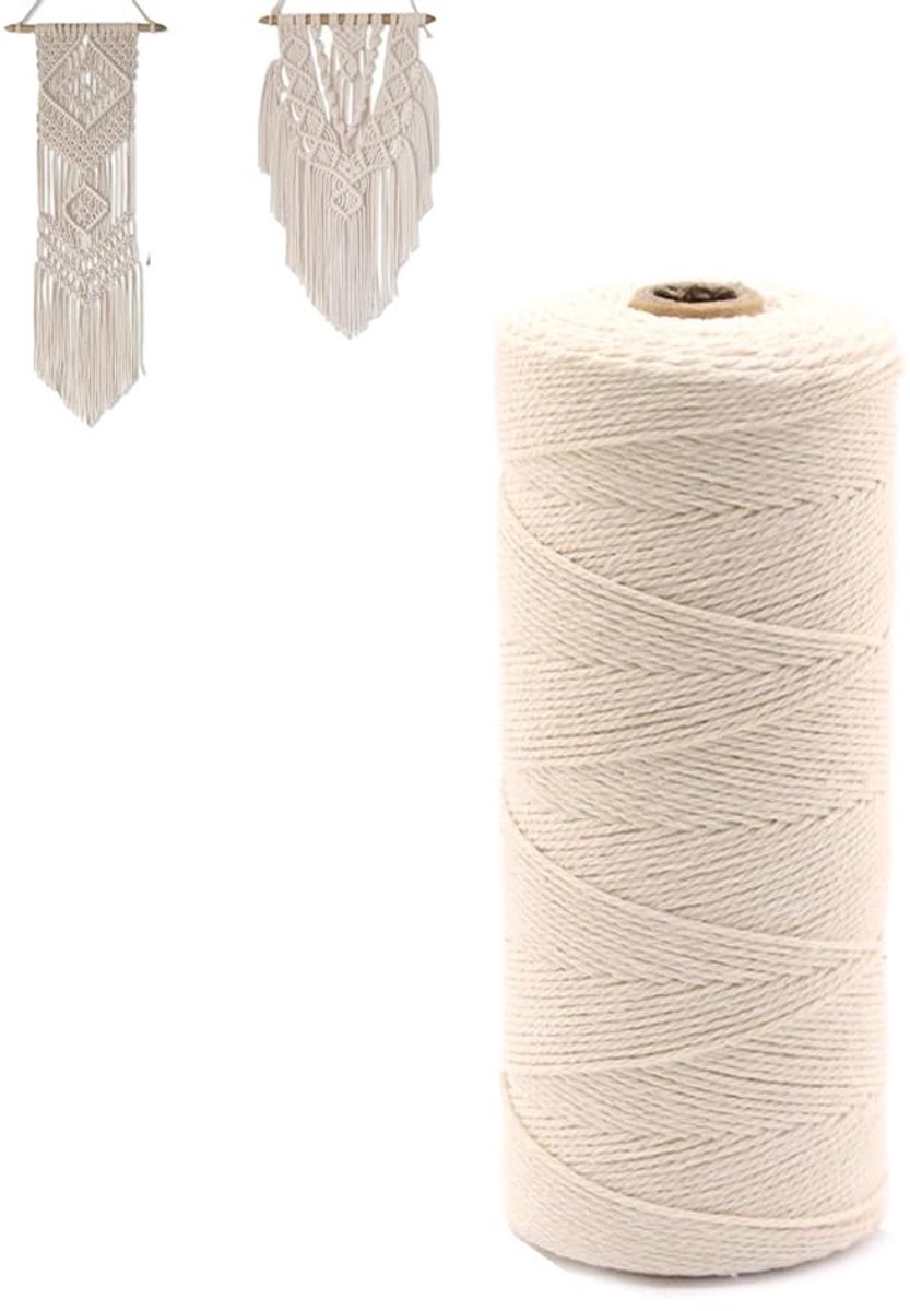 Katoengaren 100% katoen, katoenen koord voor doe-het-zelf geweven kunsthandwerk, wandbehang, tuinieren, geweven dromenvanger, Boheemse bruiloftsdecoraties
