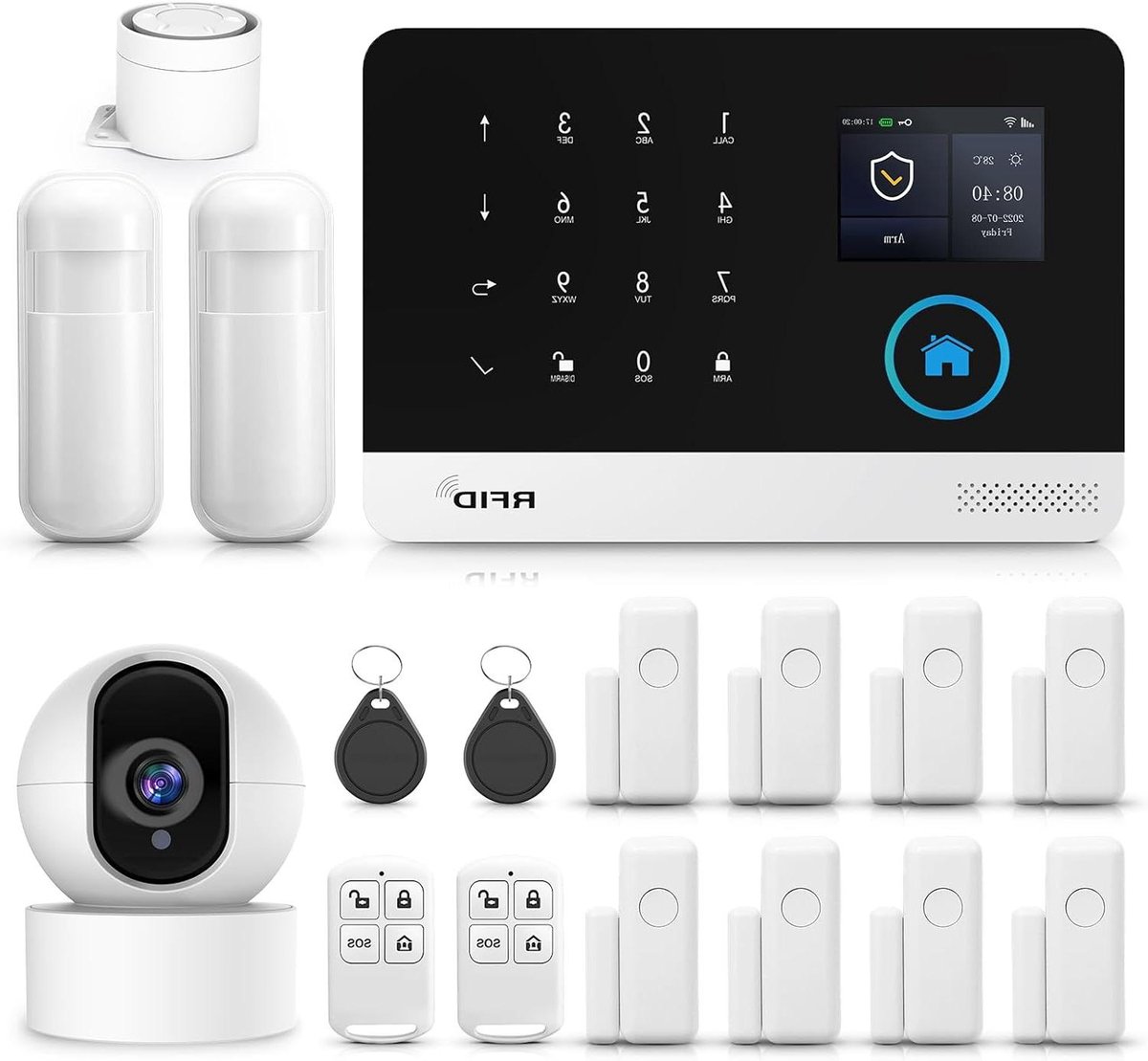 Alarmsysteem Huis - Beveiligingsset Woning - Huis Beveiligen - GSM WiFi Connectiviteit - 60 x 45 x 20 cm - Zwart