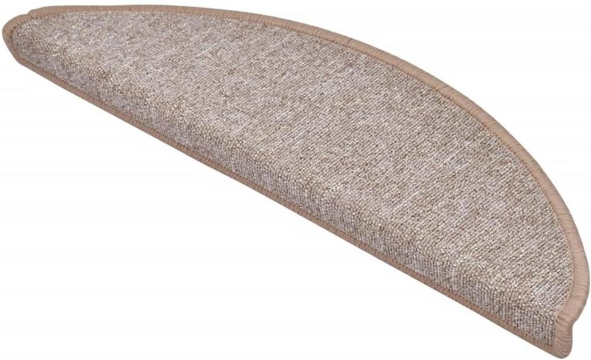 Traptredenmatten - Trapbekleding Matten - Veilig traplopen - Geluiddempend & Warm - 15 stuks 56x17cm - Lichtbruin