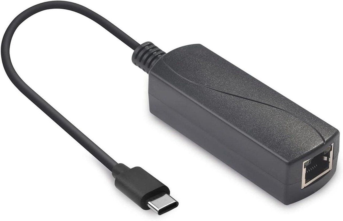 PoE naar Type-C Adapter - Netwerk Converter - Stabiele Internettoegang - Plug en Play Installatie - 10/100Mbps Snelheid - Zwart