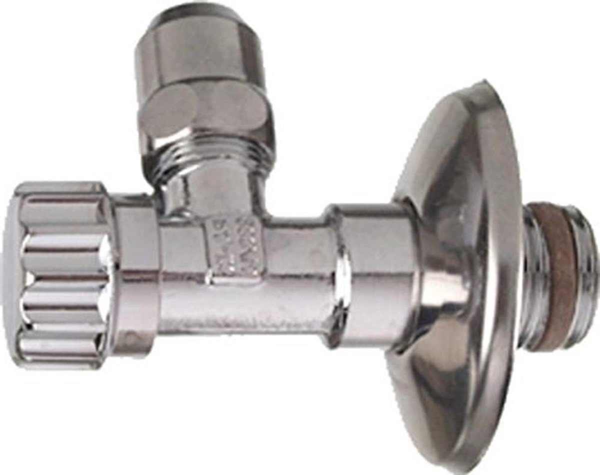 Hoekklep - Kraanaansluiting - Waterleiding Aansluiten - Zelfdichtend - 3/8 inch - Chroom