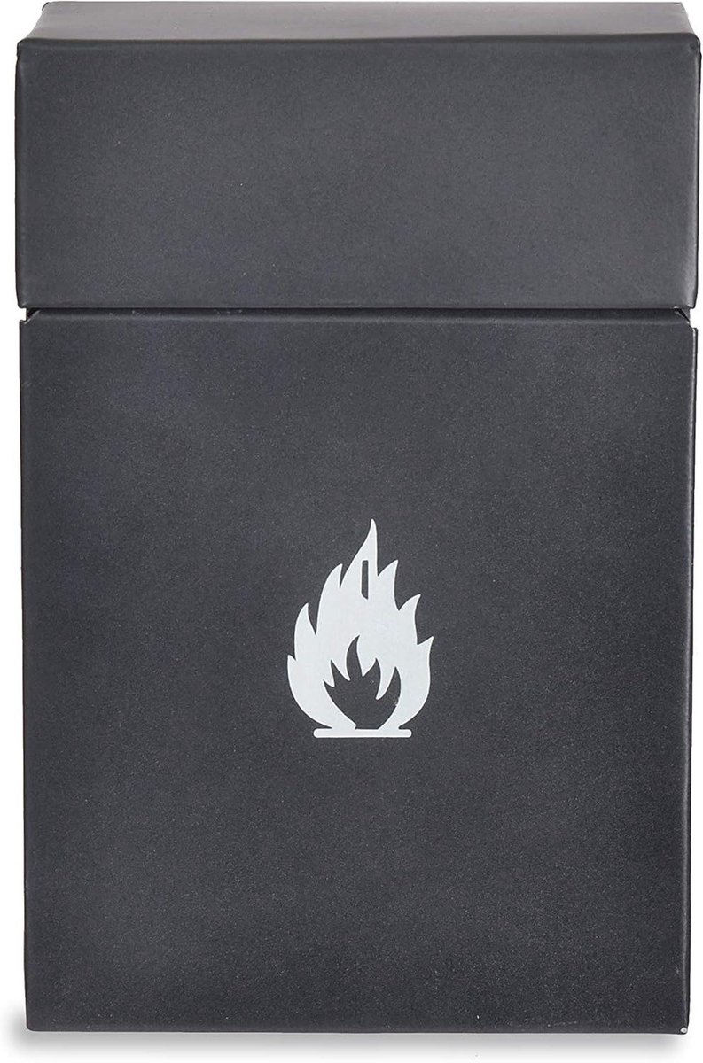 Brandweerdoos - Houthaard Organizer - Haardhout Opslag - Gepoedercoat Staal - H20 x B14 x D9cm - Zwart