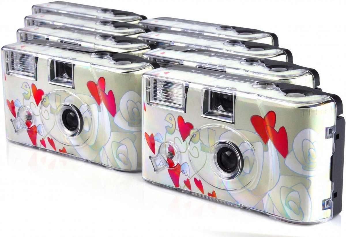 Wegwerpcamera Set - Wegwerp Camera - Feestjes Fotograferen - Inclusief Flitser - 8 Stuks - Wit