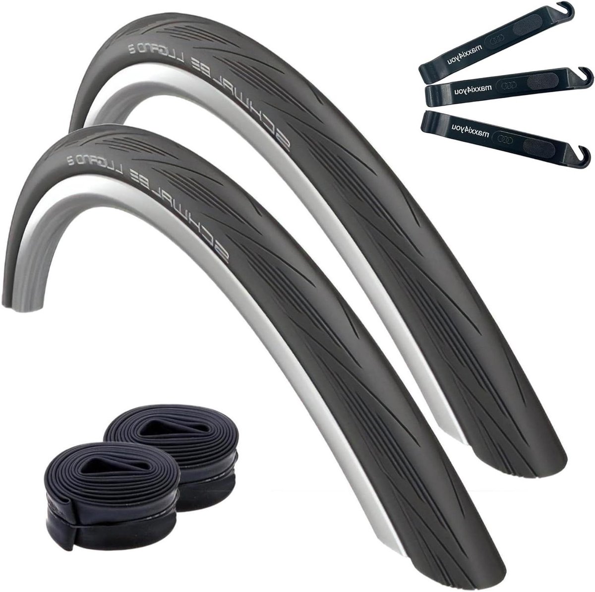 Racefietsbanden Set - Fietsbanden Binnenbanden - Veilig Fietsen - Met Lekbescherming - 28 Inch 25-622 - Zwart
