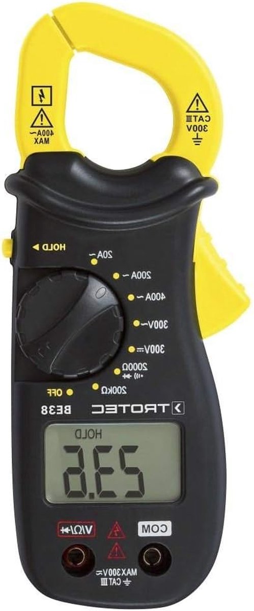 Stroomtang - Ampèremeter Tang - Stroom Meten - Contactloos Meten - 400 A - Zwart