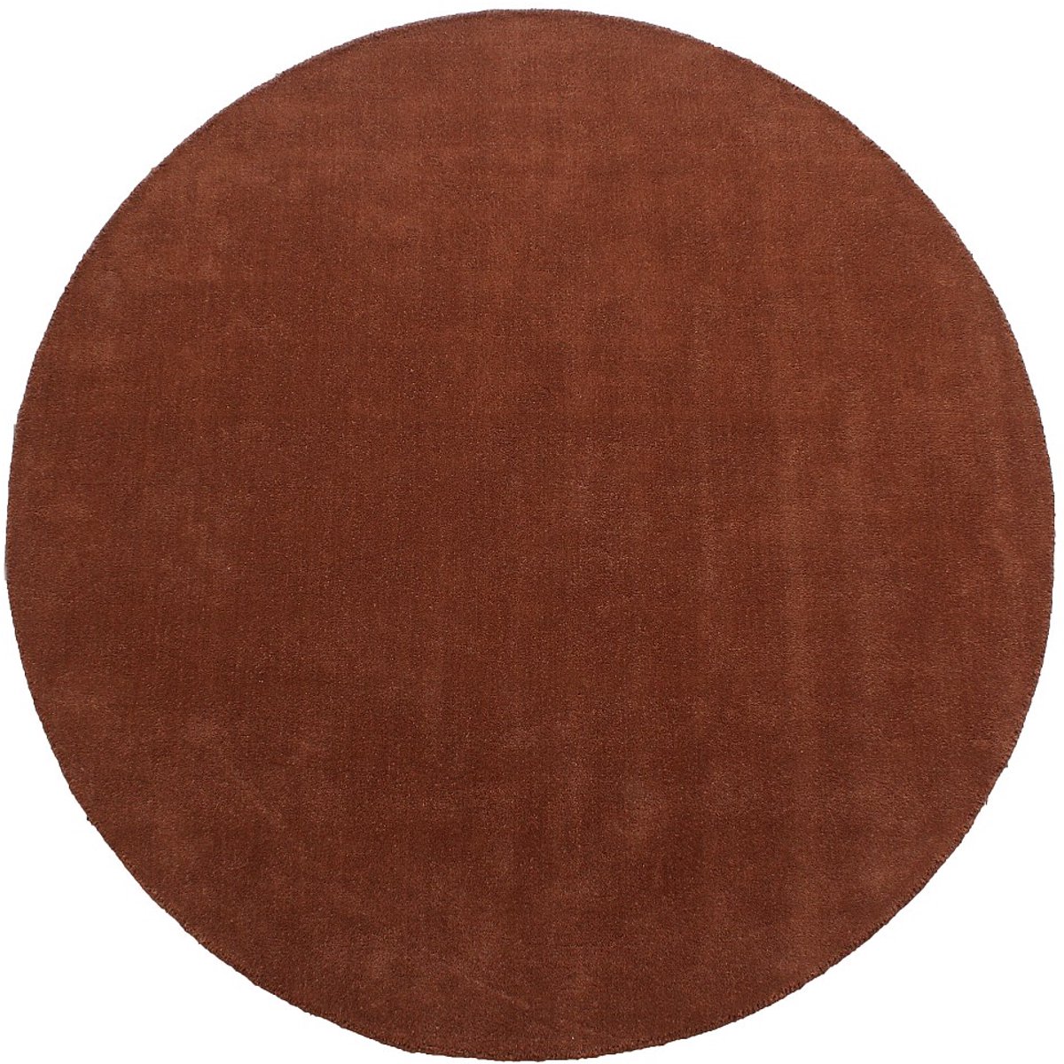Vente-unique Rond vloerkleed 100% wol handgeweven - D. 200 cm - Terracotta - 1800g/m² - SELINA