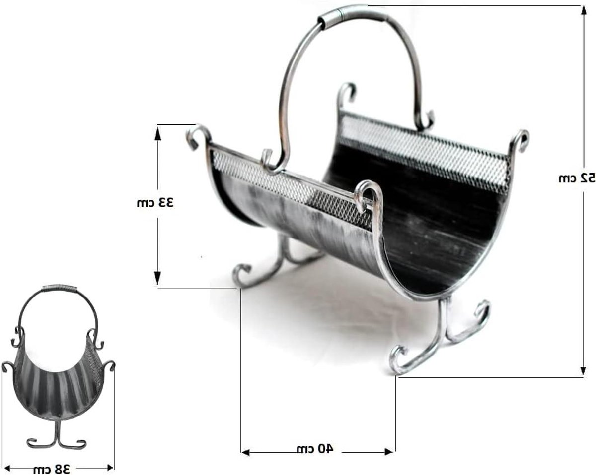 Houtmand - Brandhoutmand Opslag - Haard Decoratie - Solide Metalen Constructie - 40x40x55 cm - Zilver