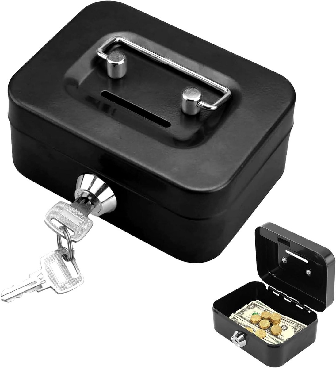 Geldcassette met Sleuf - Kassa Box - Veilig Geld Opbergen - Afsluitbaar Cilinderslot - 115 x 85 x 58 cm