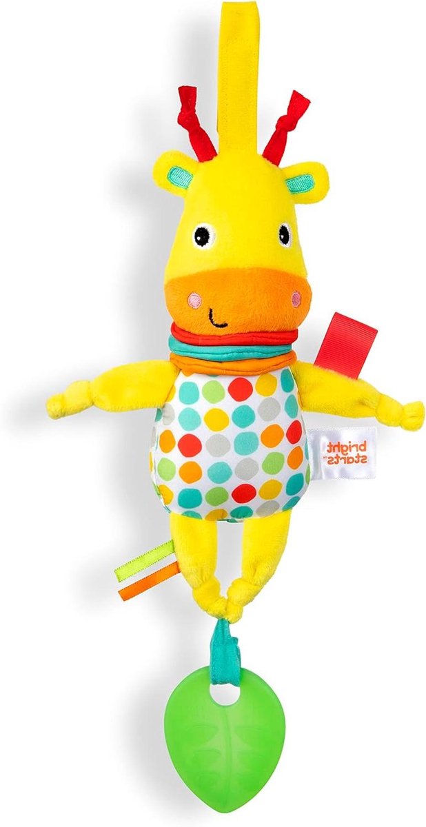 Giraffe Speelgoed - Knuffel Giraf - Baby Ontwikkeling - Muziek en Uittrekbaar - 34 cm hoog - Multicolor