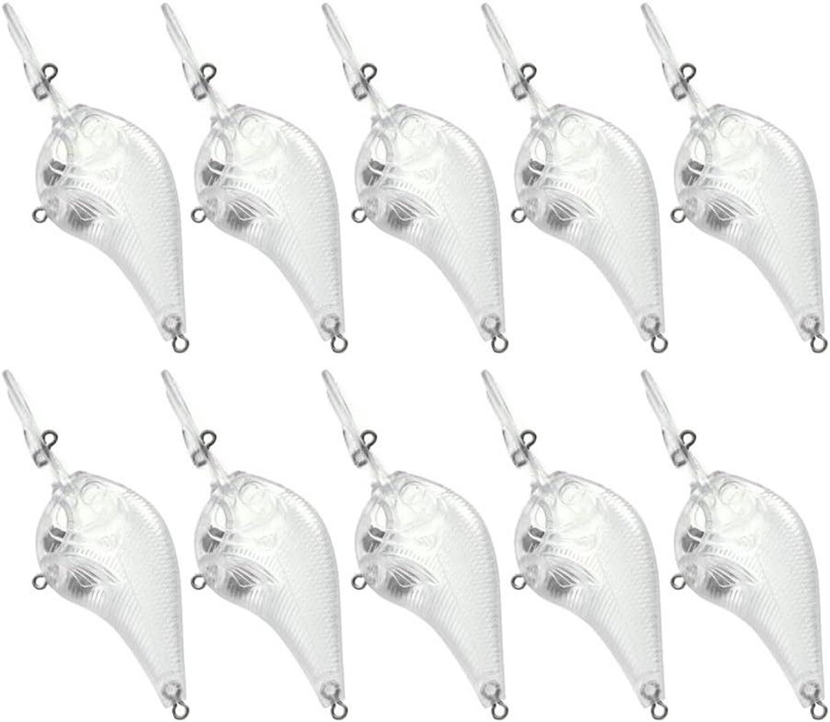 Ongeverfde Vis Lures - DIY Vissen Set - Vissen Maken - Transparante Body - 10 Stuks - Transparant