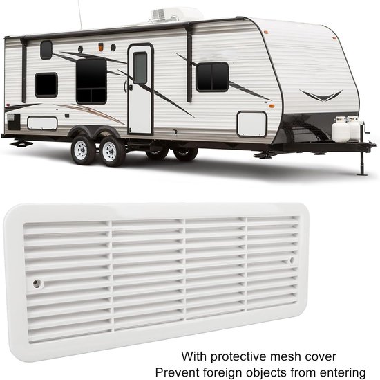 RV Koelkast Ventilator - Camper Ventilatie - Efficiënte Koeling - Beschermend Mesh - 479 x 189 mm - Wit — afbeelding 2