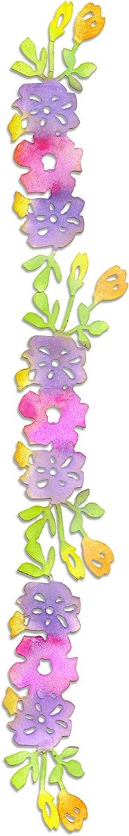 Sizzlits ponsplaat - Decoratieve bloem - Papier knutselen - Rand tot rand snijden - 3366 x 603 x 032 cm
