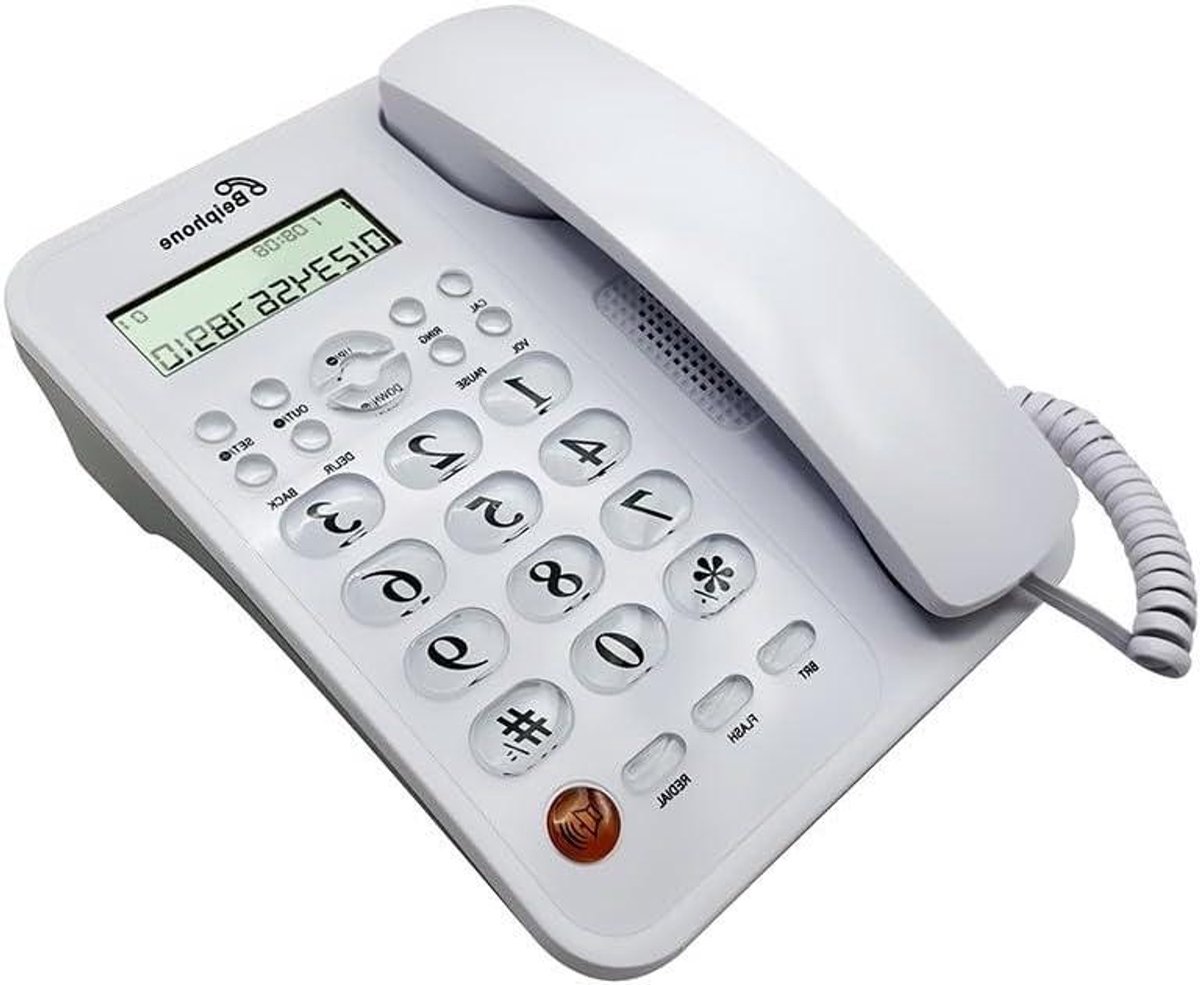 Vaste Telefoon - Snoertelefoon Thuis - Gesprekken Beheren - Digitaal Antwoordsysteem - 22 x 21 x 5 cm - Wit