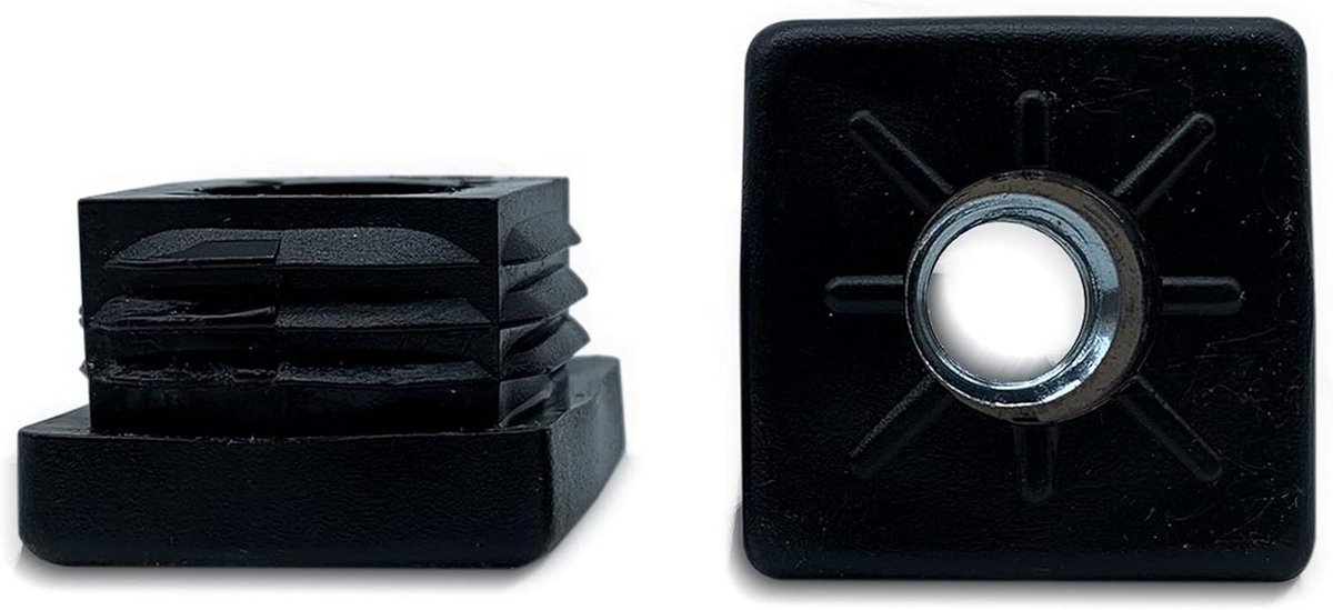 Buisplug met schroefdraad - Kunststof doppen - Meubels beschermen - Hoge kwaliteit technopolymeer - 35x35 mm 4 stuks - Zwart