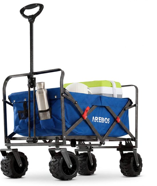 AREBOS Bolderkar Opvouwbare - Bolderkar Luchtbanden - Strandkar - Blauw
