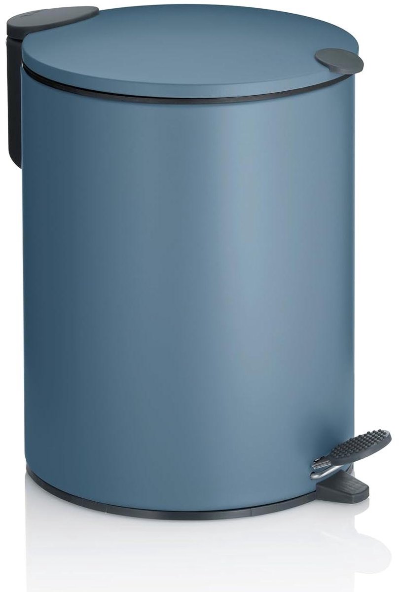 Cosmetica Emmer - Prullenbak Badkamer - Afval Verwijderen - Silent Close Deksel - 3 Liter - Blauw Mat