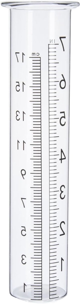 Regenmeter Glas Vervanging - Regenmeter Buis - Tuin Meten - Lip Ontwerp - 7 Inch Capaciteit - Helder