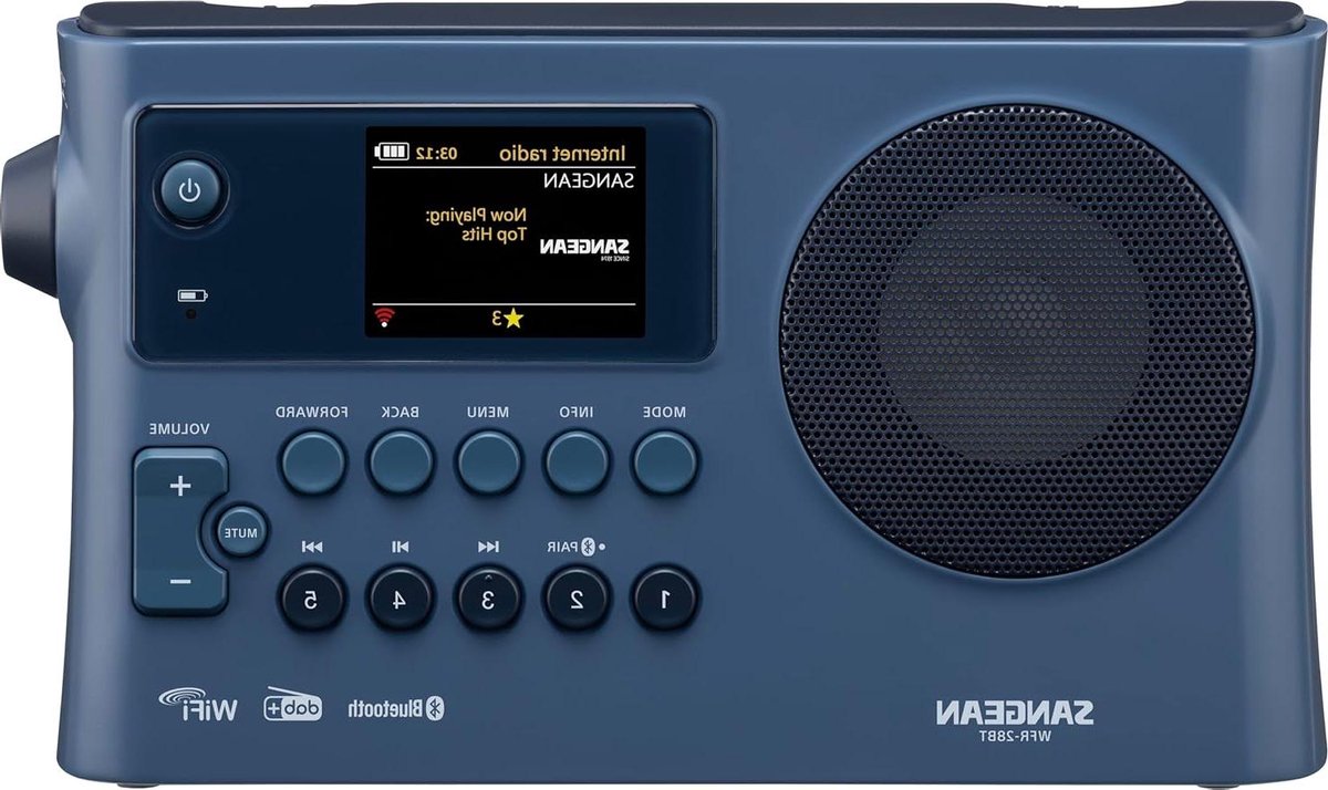 Internetradio - Muziekstreamer - Muziek Luisteren - Draadloze Connectiviteit - 2W - Donkerblauw