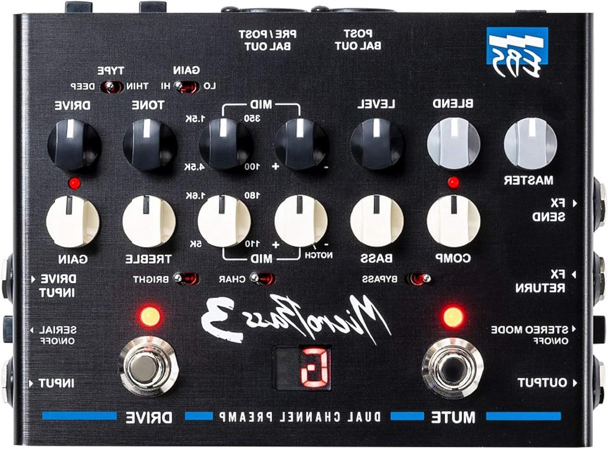Basgitaar Voorversterker - Bas Preamplifier - Muziek Optreden - Dubbele XLR Uitgangen - 1.15 Kilogram - Zwart