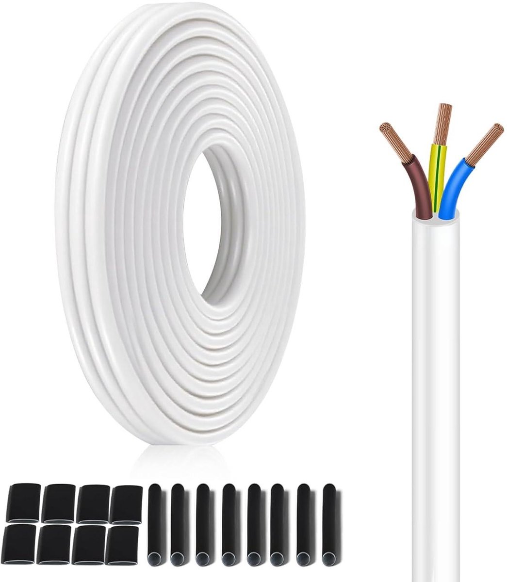 Elektrische Kabel - Stroomkabel PVC - Huishoudelijke Apparaten - Meeraderig Koper - 5 meter - Wit