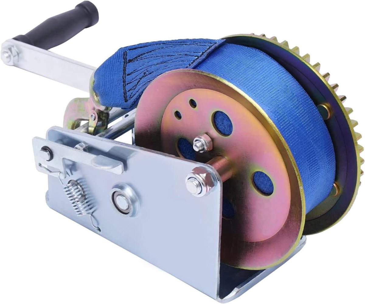 Handlier met Riem - Bootlier Trailerlier - Zware Goederen Verplaatsen - Dubbele Zelfvergrendeling - 1588 kg - Blauw