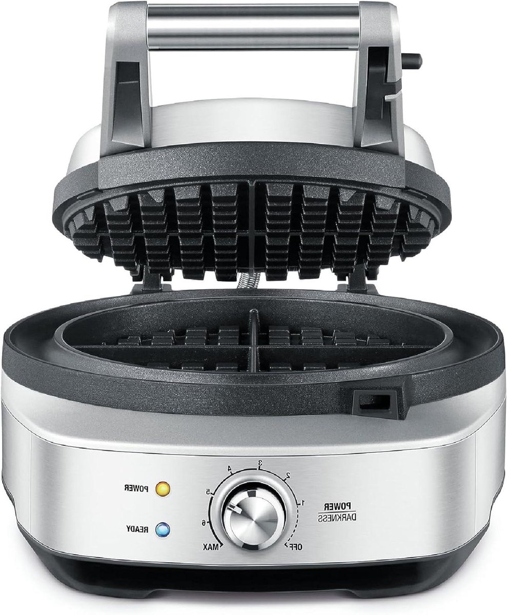 Wafelijzer - Wafelmaker Wafelapparaat - Lekkere Wafels Bakken - Anti-aanbaklaag - 28 x 19 x 34 cm - Geborsteld Roestvrij Staal