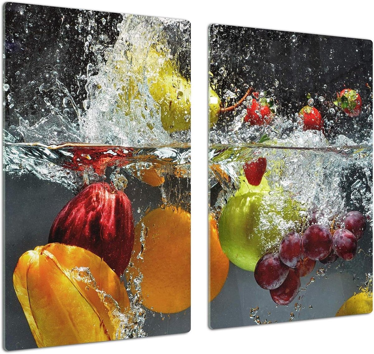 Glazen Keukenbord - Snijplank Werkblad - Keukenwerk - Gehard Glas - 60 x 52 cm - Fruit in water