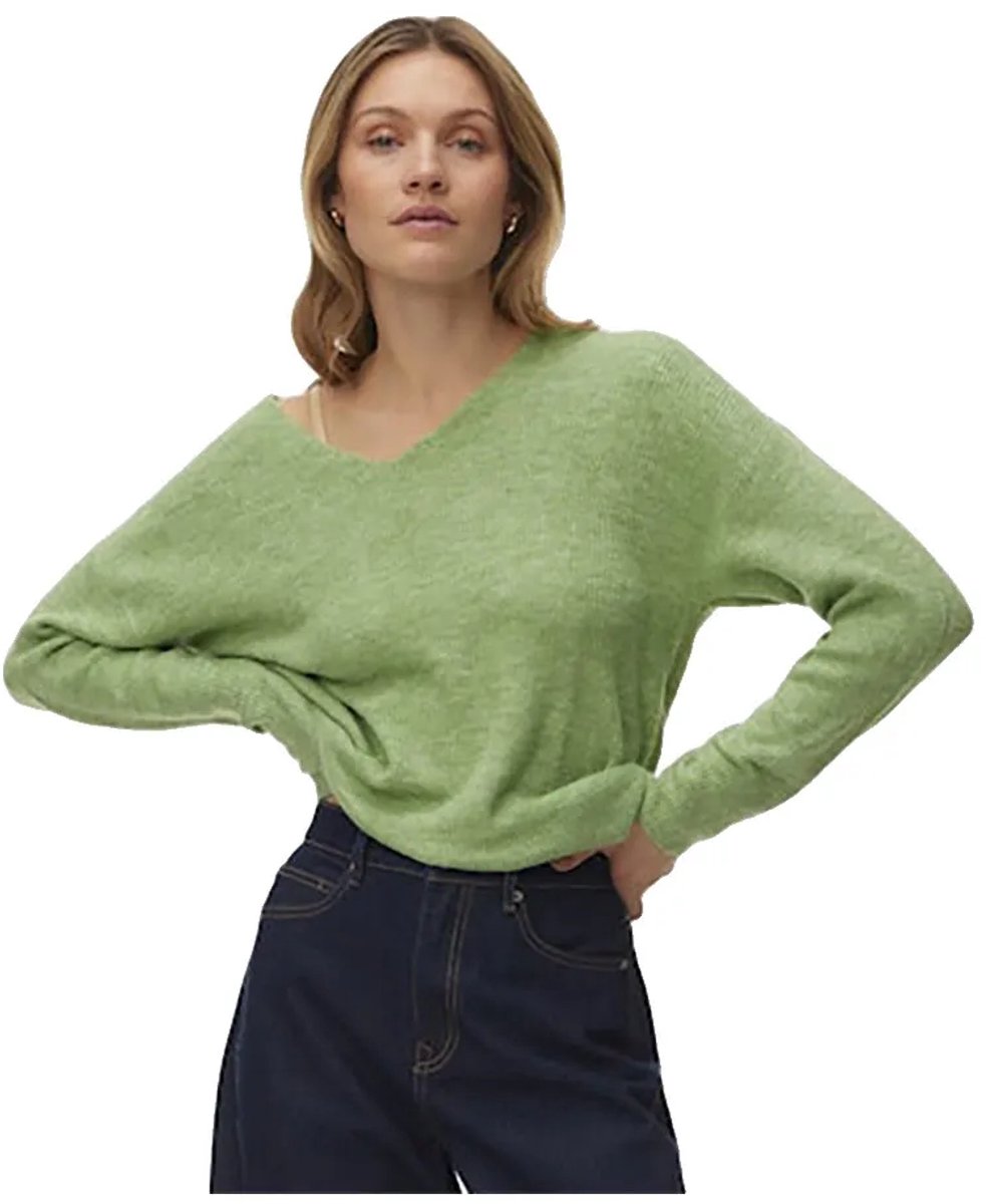 VERO MODA - VMCREWLEFILE LS V-NECK BLOUSE NOOS - Dames - Gebreide truien