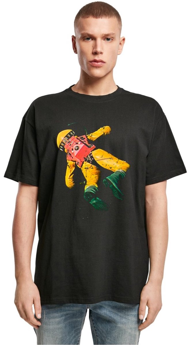 Merchcode A Space Odyssey - Astronaut Oversize Heren Tshirt - S - Zwart