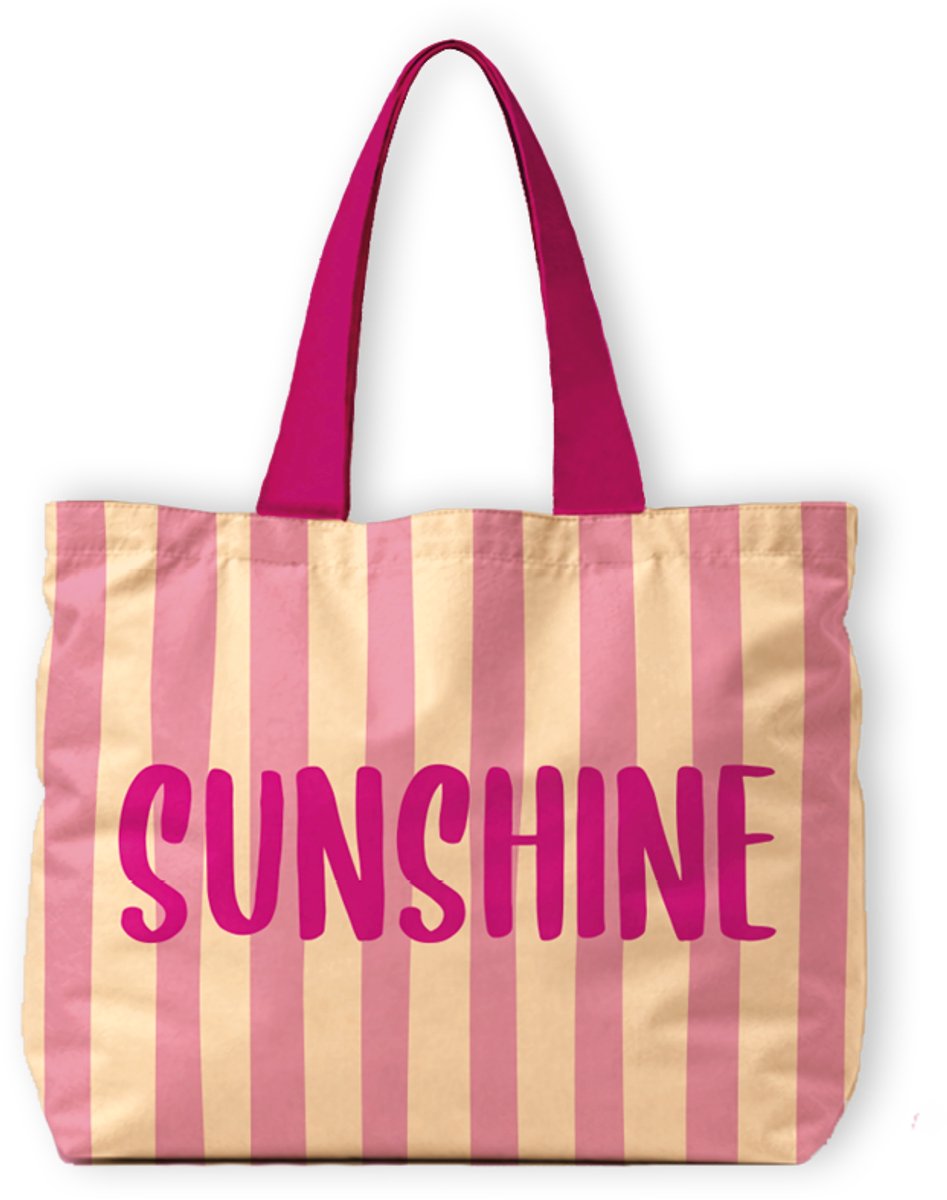 Canvas Strandtas XL Sunshine - Extra Grote Shopper - Strandtas - Weekendtas - 65 x 18 x 49 cm