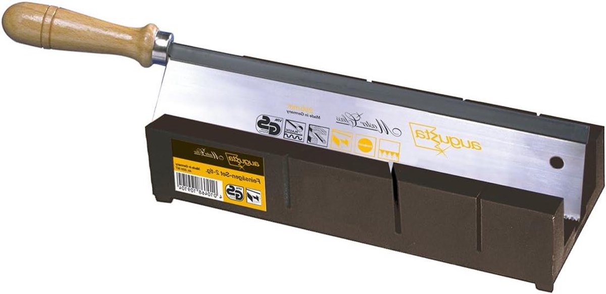 Verstekbak met zaag - Snijlade set - Nauwkeurig zagen - 45 en 90 graden - 250 mm bladlengte - Zilver
